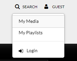 Login dropdown in MediaSpace