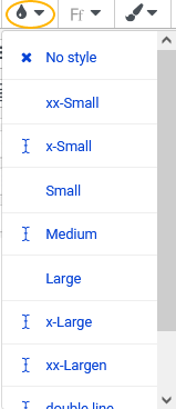 style sheet drop down options