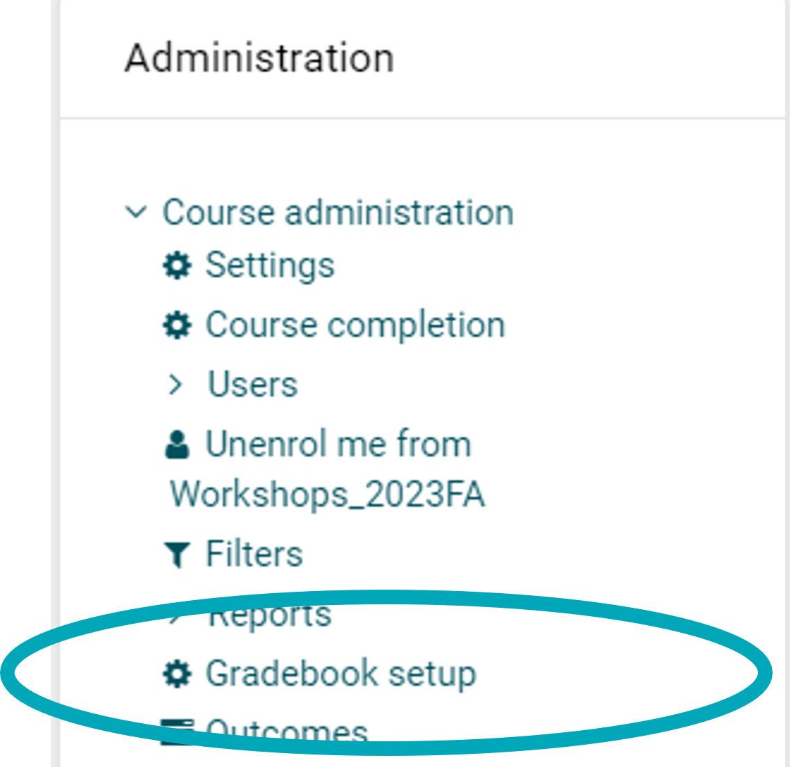 Gradebook setup admin option