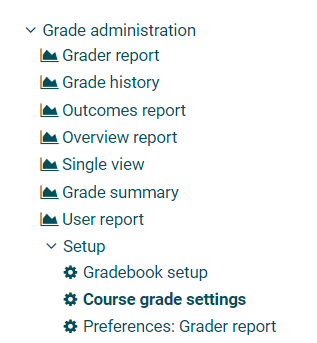 course grade settings administration 