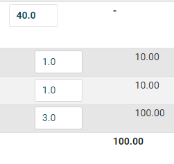 Displays grade items weighted out of 5 using ratios