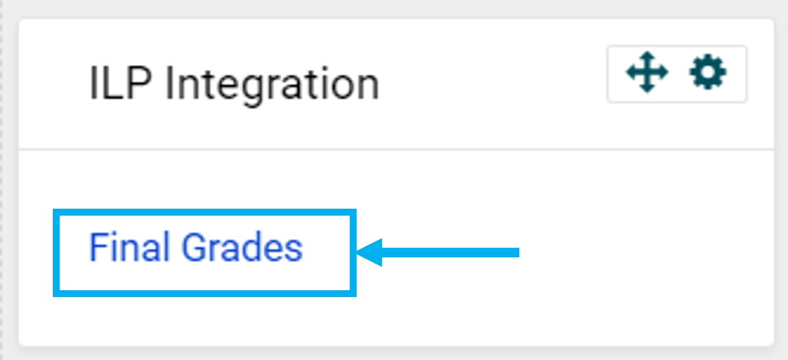 ILP integration block with Final Grades link circled