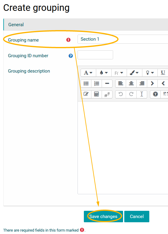 creating a grouping