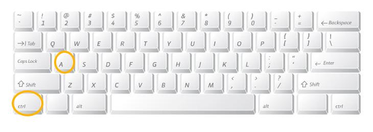 Select All keyboard shortcuts